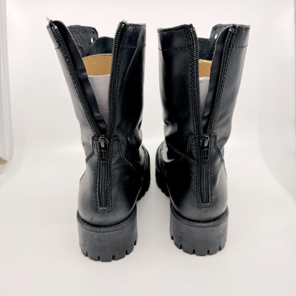 Steve Madden Olly Lace Up Women's Leather Boots Color Black SZ9.5 - Picture 4 of 13